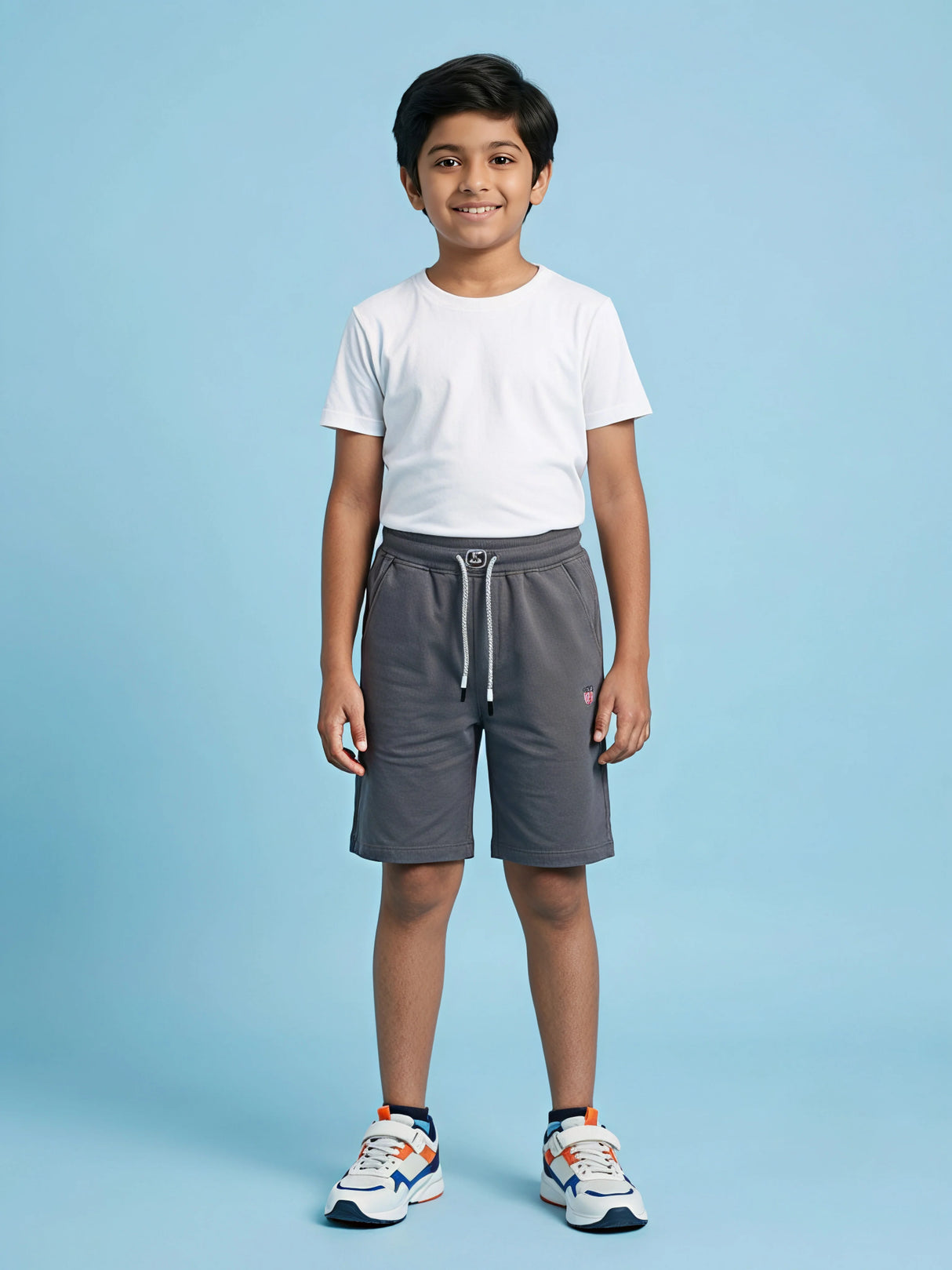Boys' Dark Grey Cotton Comfort Drawstring Shorts