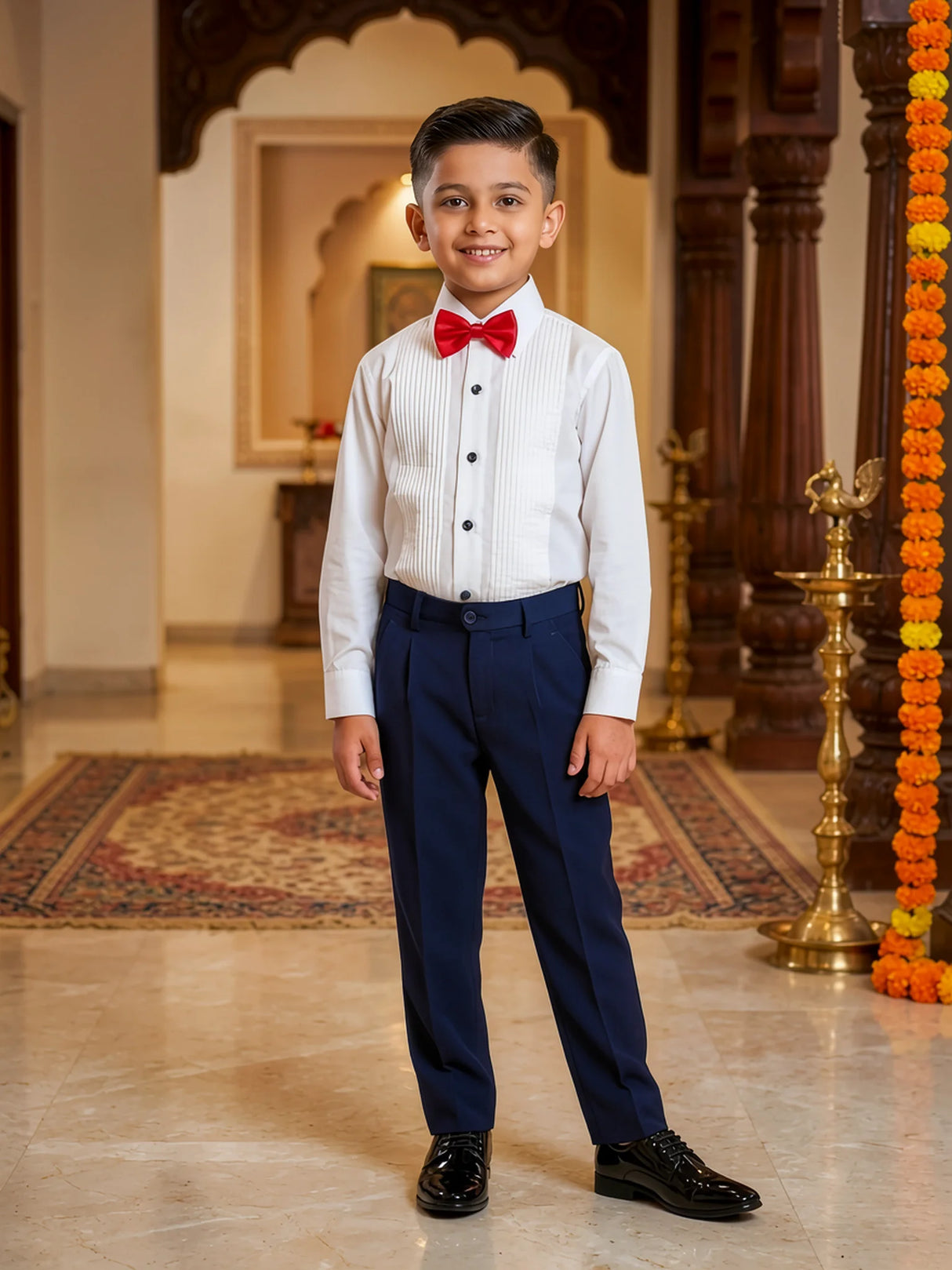 Premium Navy Blue Coat Suit for Boys - Elegant Wedding & Party Wear ()