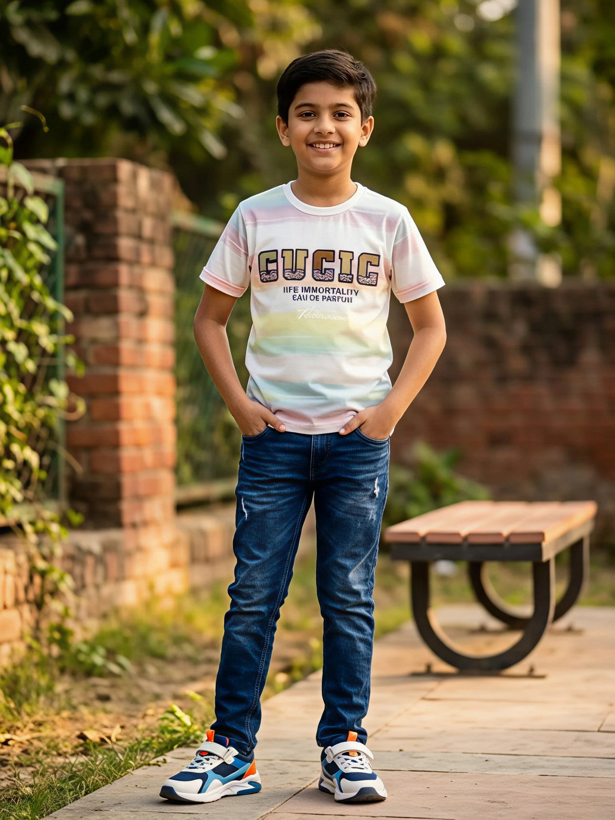 Boys Pink Pastel Graphic Printed Cotton T-Shirt