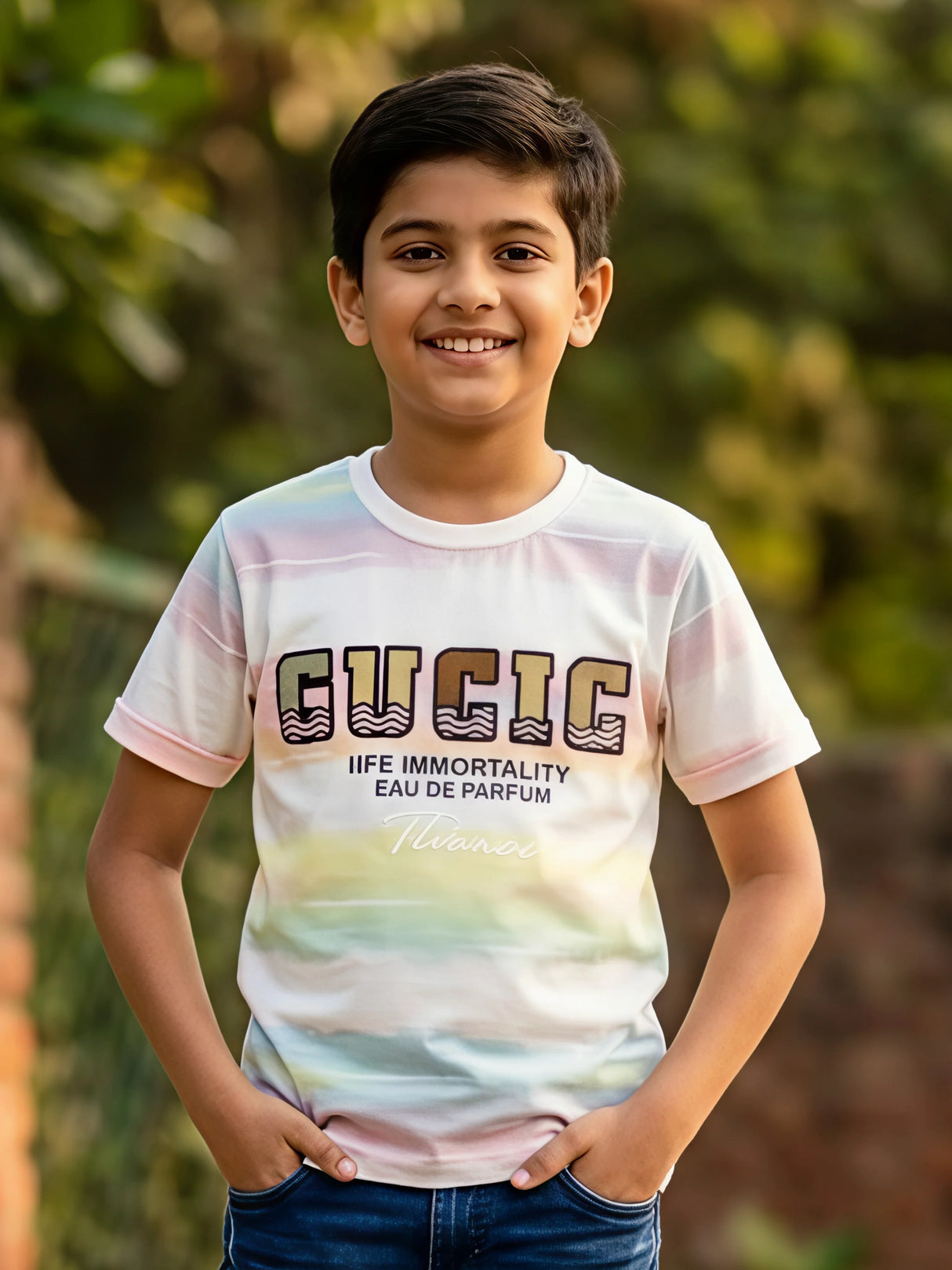 Boys Pink Pastel Graphic Printed Cotton T-Shirt