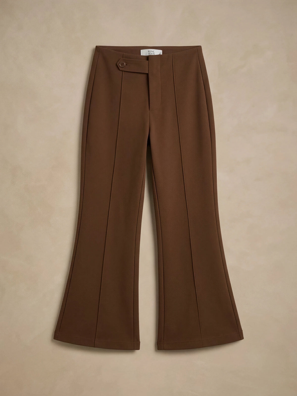 Girls Brown High-Waist Flare Casual Pants.