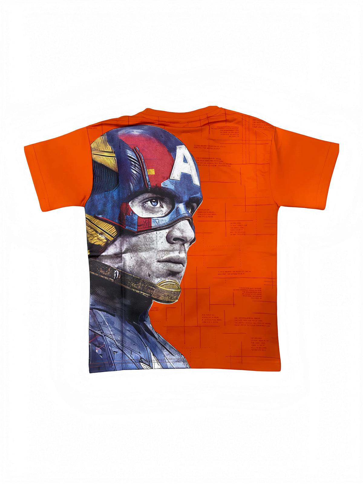 Orange Graphic Print Round Neck T-Shirt Kids Casual Wear