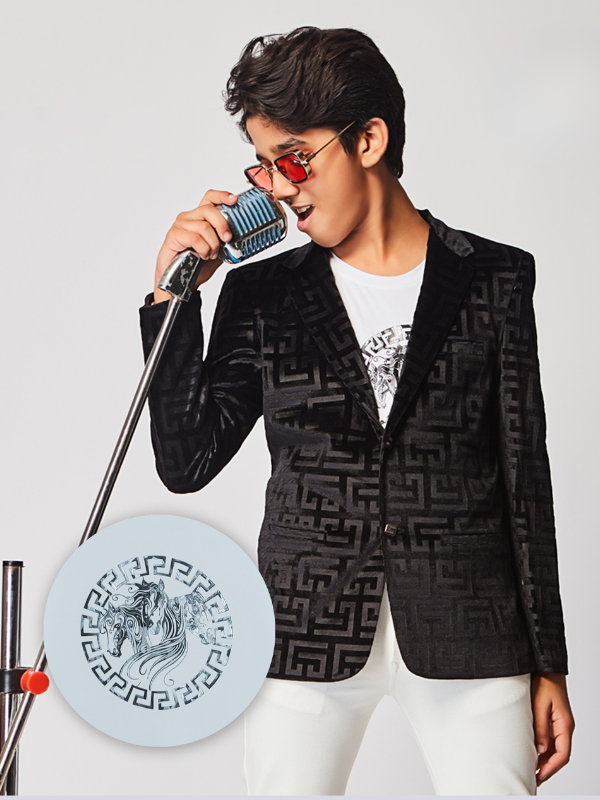 Boys Party Blazer With T-Shirt -Black
