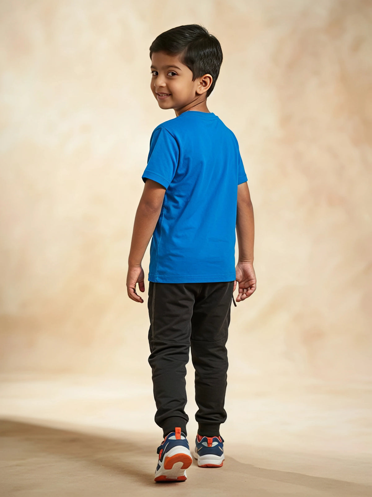 Blue Graphic Print Cotton T-Shirt