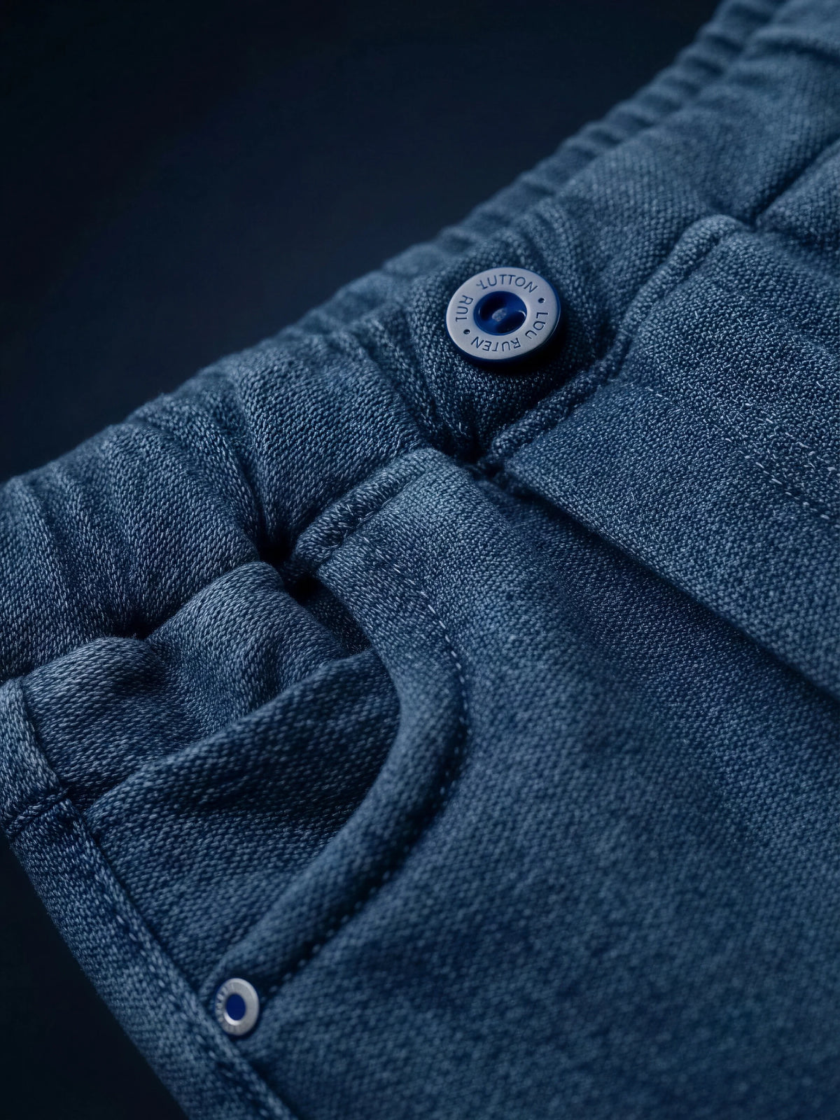 L.Blue Solid Washed Cotton Denim Pant Casual Wear