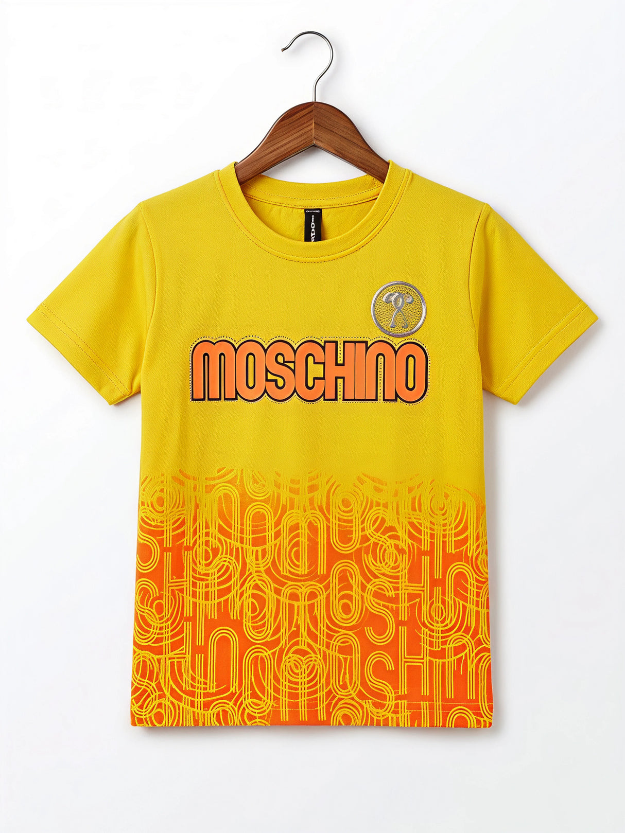 Boys Yellow Moschino Print Ombre Graphic T-Shirt