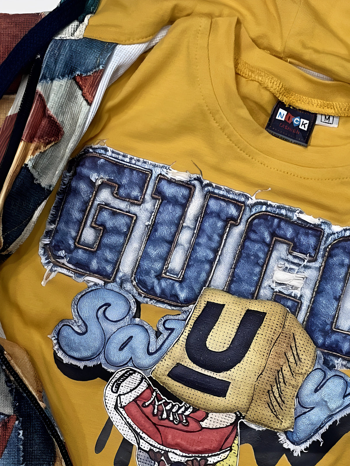 Boys Yellow Hooded Jacket T-Shirt and Jeans Set