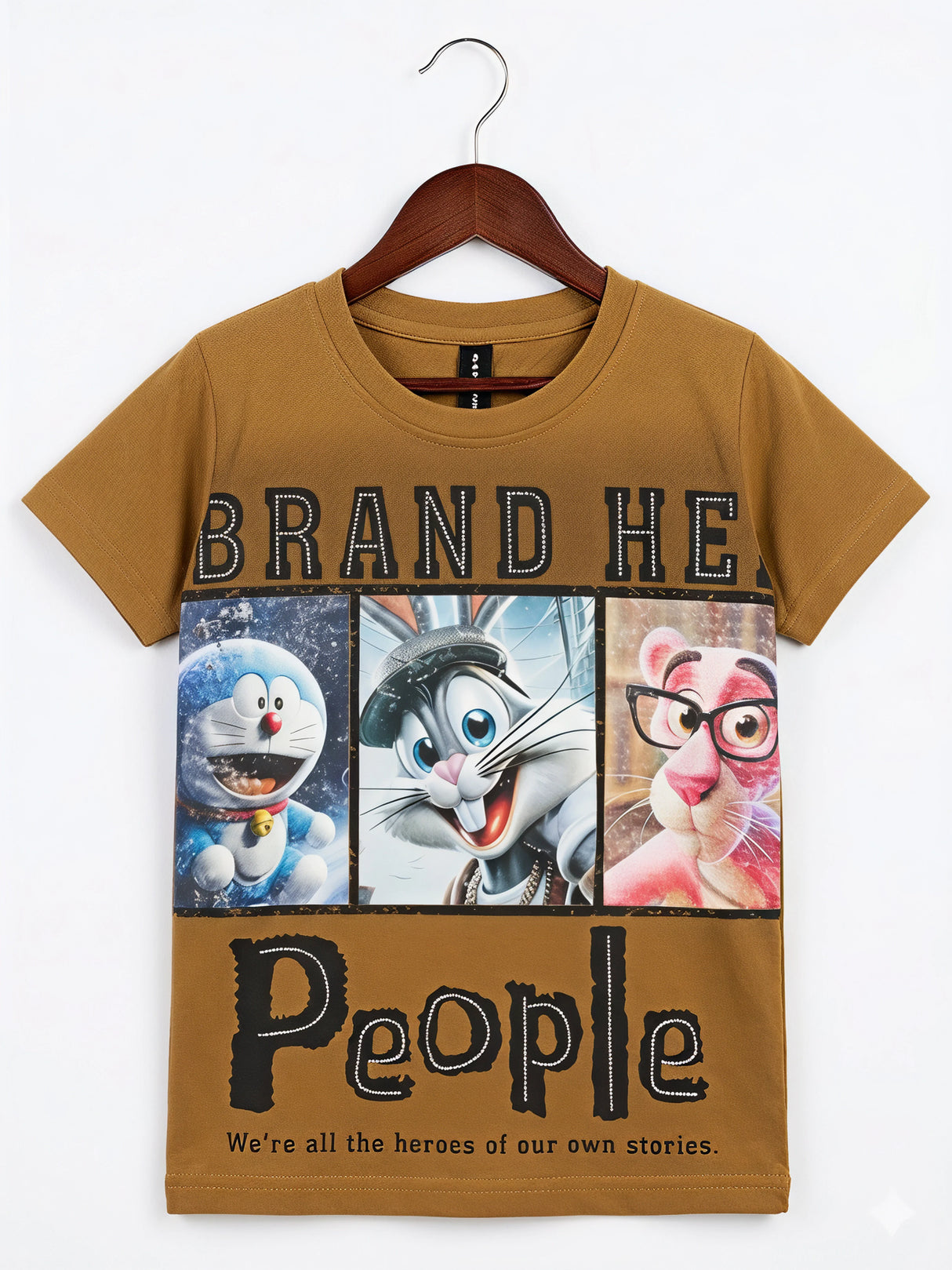 Boys Green Cartoon Graphic Print Cotton T-Shirt