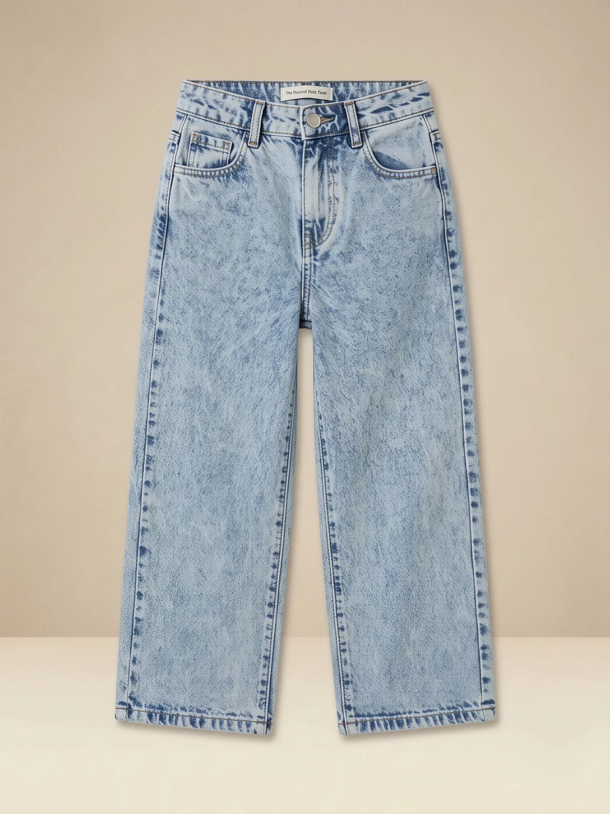 Girls Light Blue Wide Leg Casual Pants.