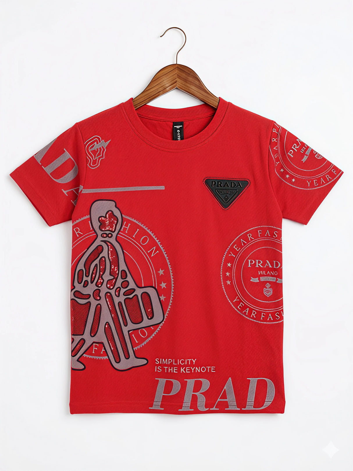 Boys Vibrant Red Graphic Print Cotton T-Shirt