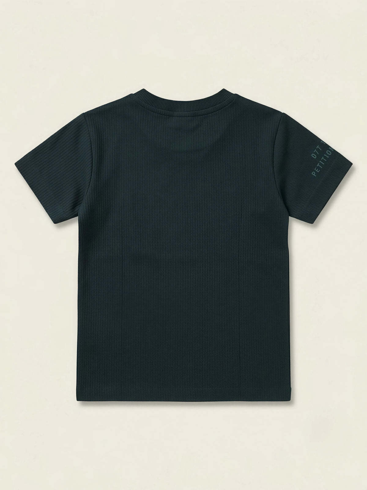 Boys Dark Green Printed Casual T-Shirt.