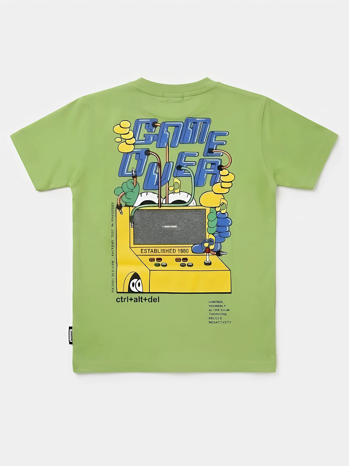 Green Typography Graphic Print Crew Neck T-Shirt