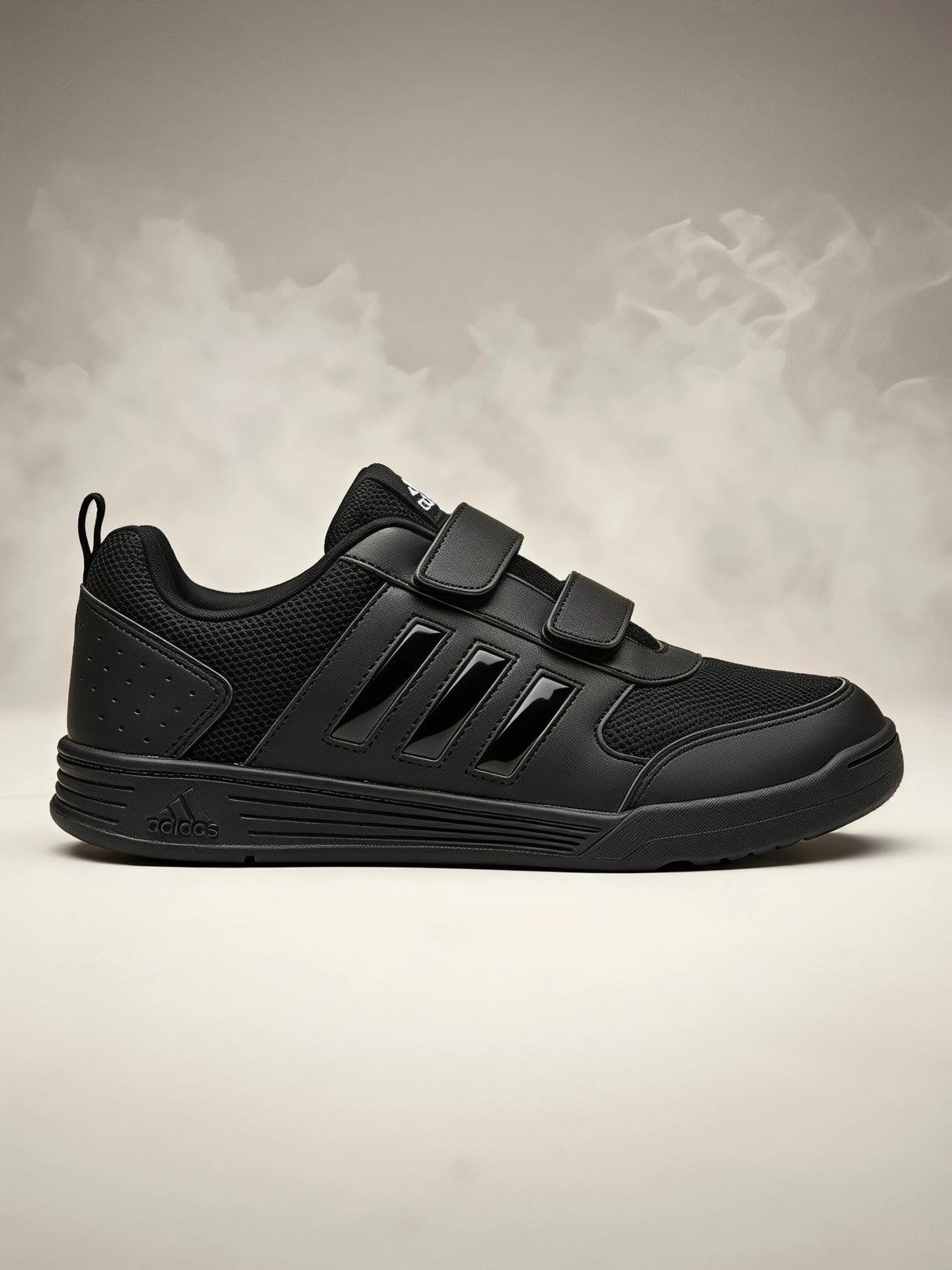 Adidas Fluo Black Velcro Unisex School Shoes.