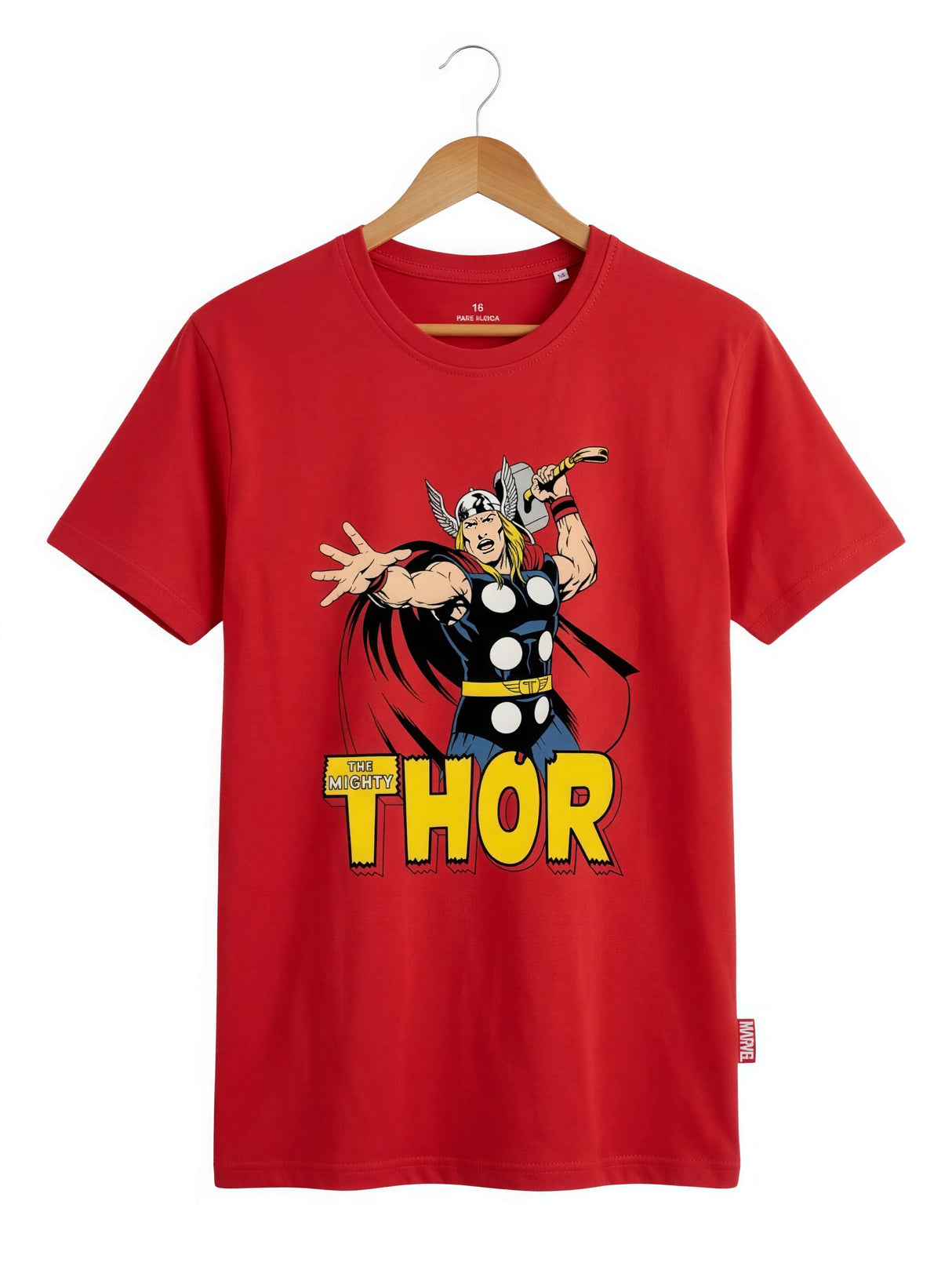 Boys Red Thor Graphic Print Cotton T-Shirt