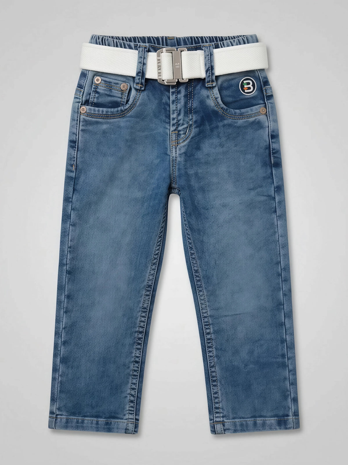 Boys Stylish Blue Medium Wash Jeans.