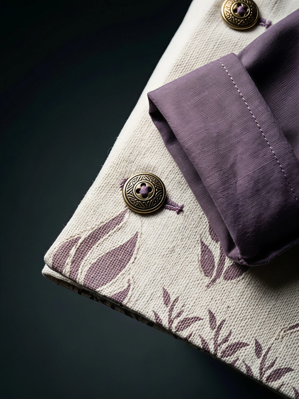 Boys Festive Purple Shirt & Floral Print Waistcoat Set