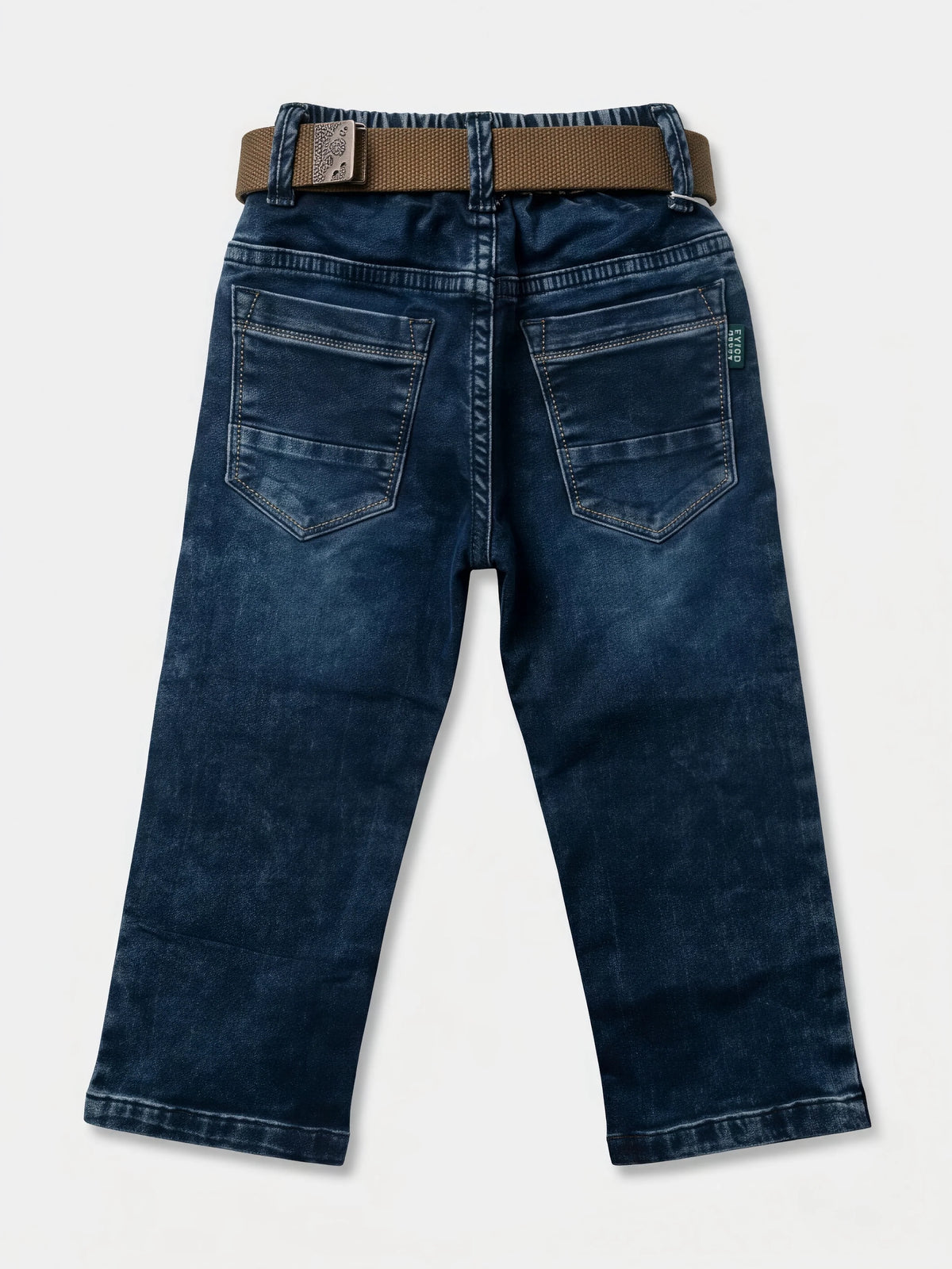 Boys Dark Blue Regular Fit Jeans.