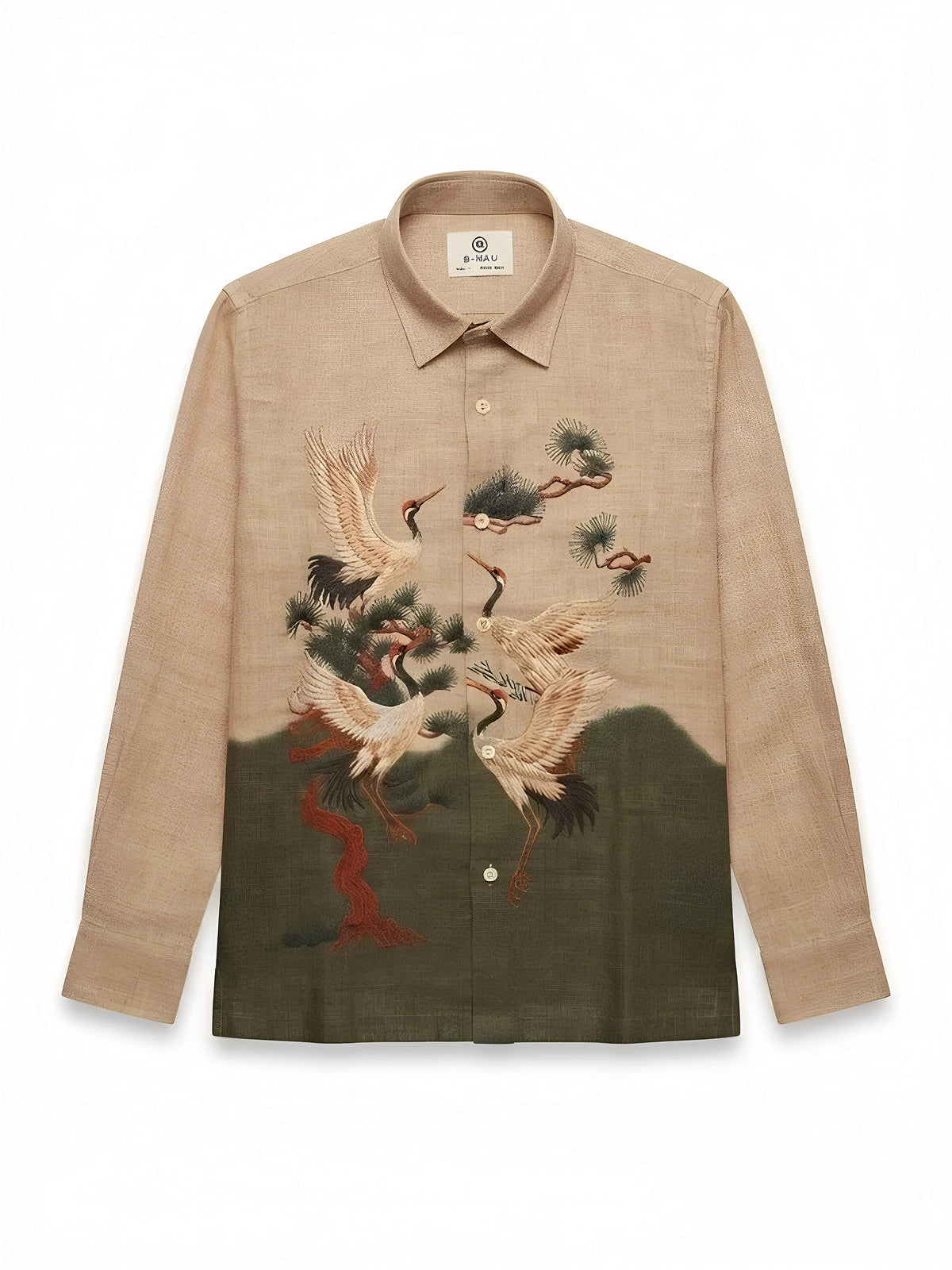 Boys Cream Printed Casual Shirt
