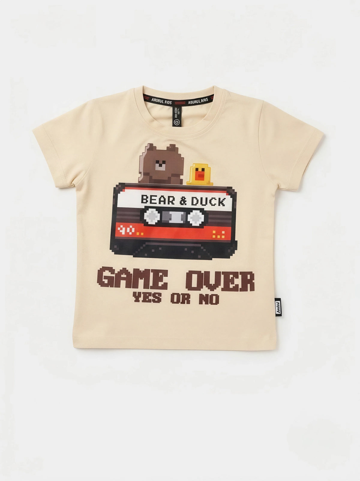 Cream Bear and Duck Graphic T-Shirt Kids Casual Wear