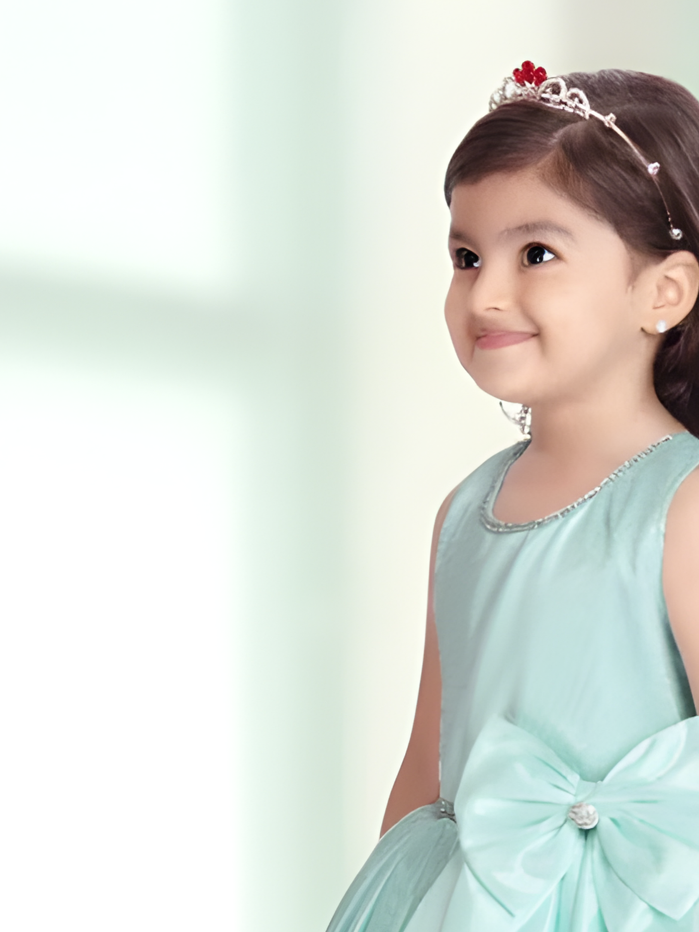 Girls Party Heavy Western Gown with work - Green