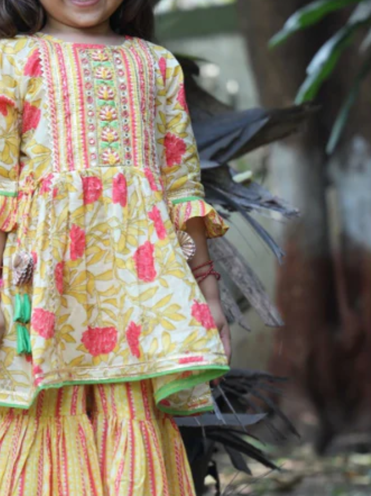 Girls Traditional 3/4th Sleeves Sharara Set