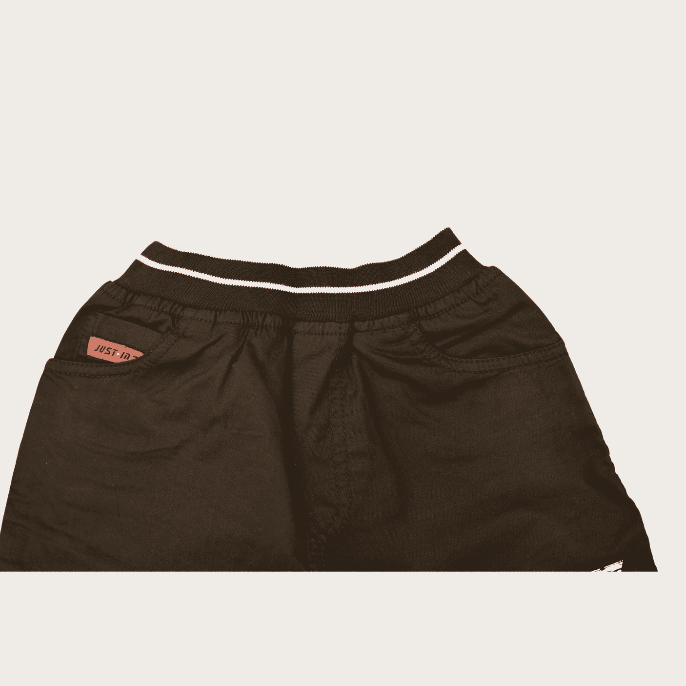 Boys Casual Plain Cotton Shorts Full Elastic - Black