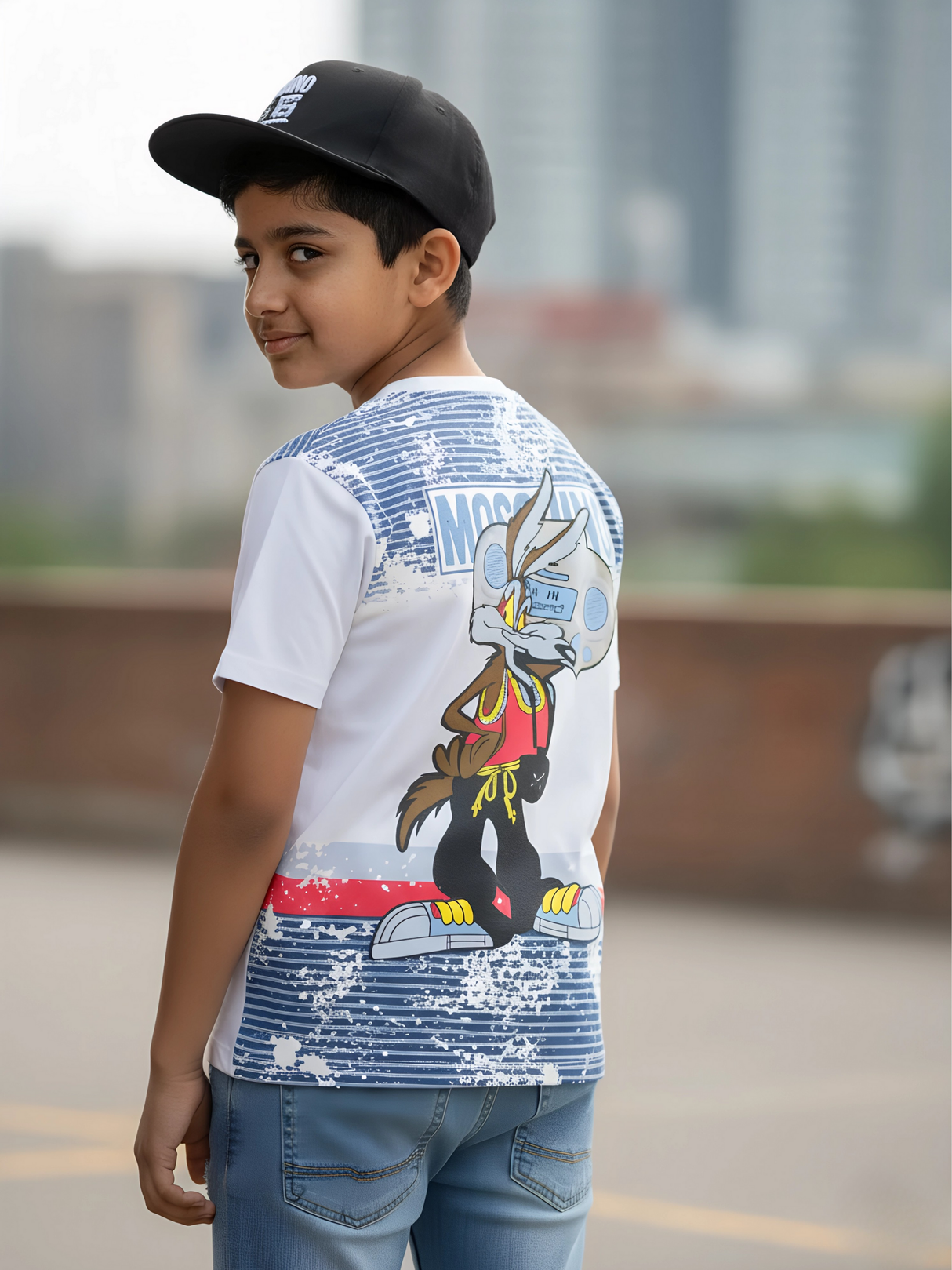 Kids' Designer-Inspired 'Moschino' Graphic Tee