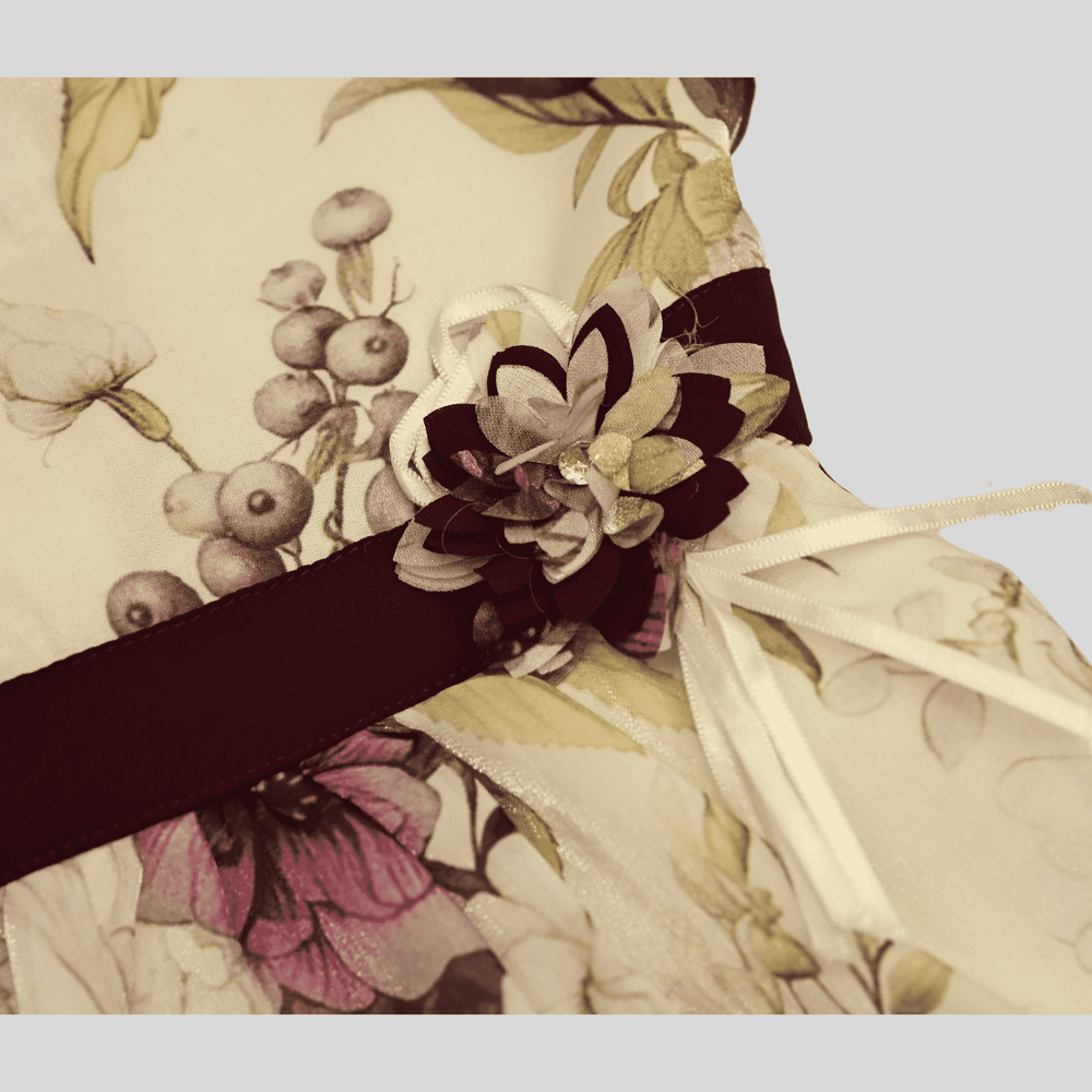 Girls Casual Printed Cotton Frocks - Maroon