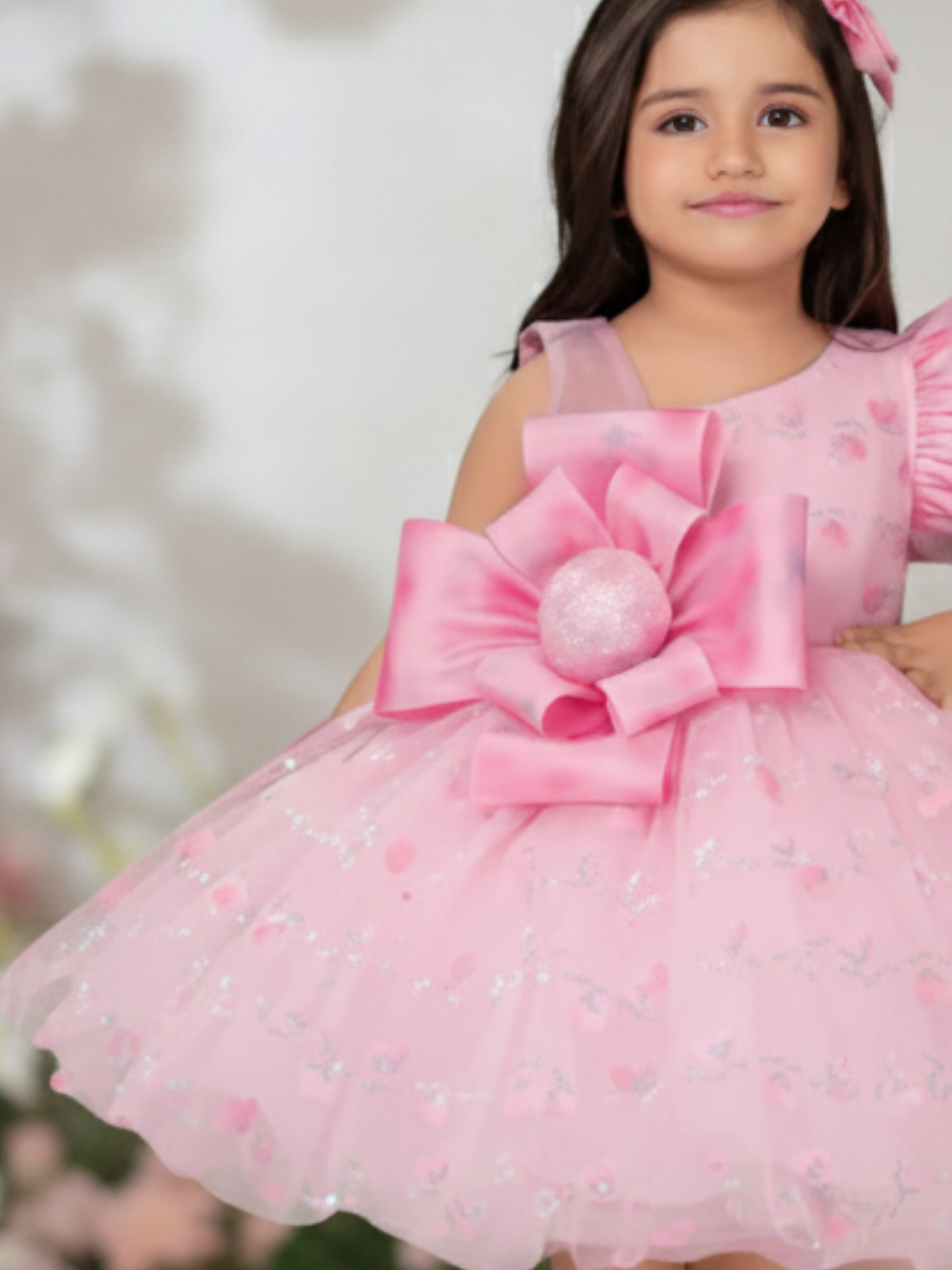 The Sugar Plum Fairy Tulle Party Frock (Statement Pink Bow).