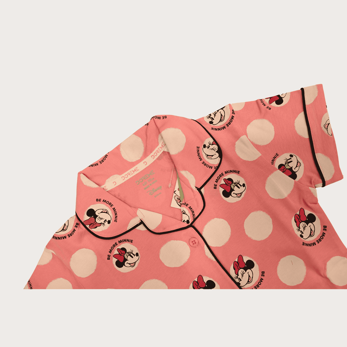 Girls Leisure Half Sleeves Front Open Night Suit - Pink