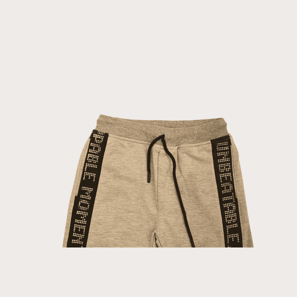 Boys Leisure Plain Elastic Waist Track Pant With Rib - L.Grey