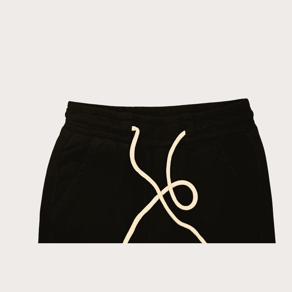 Boys Leisure Plain Rib Waist Track Pant W/O Rib - Black