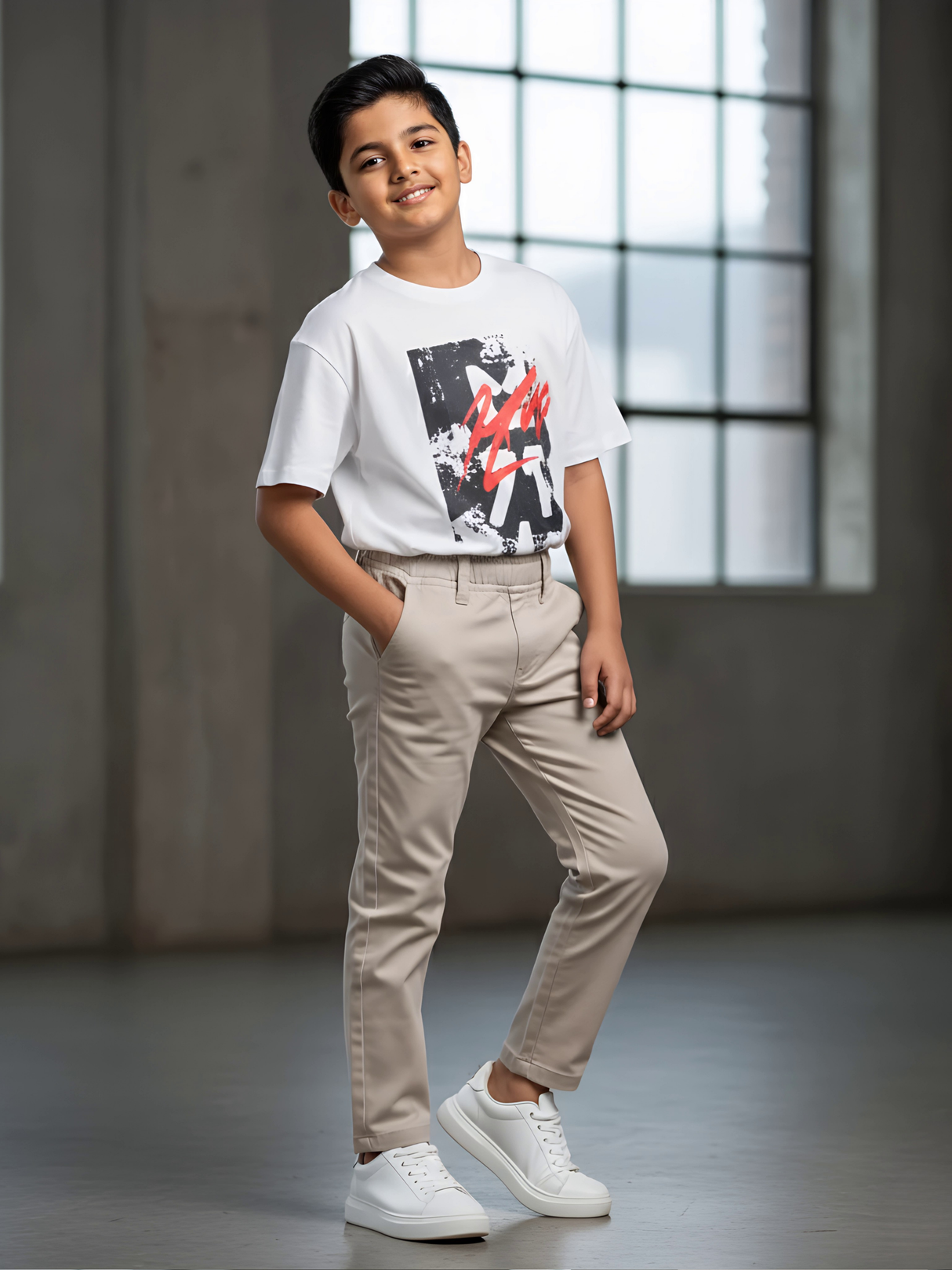 Boys' Essential Slim Fit Cotton Trousers