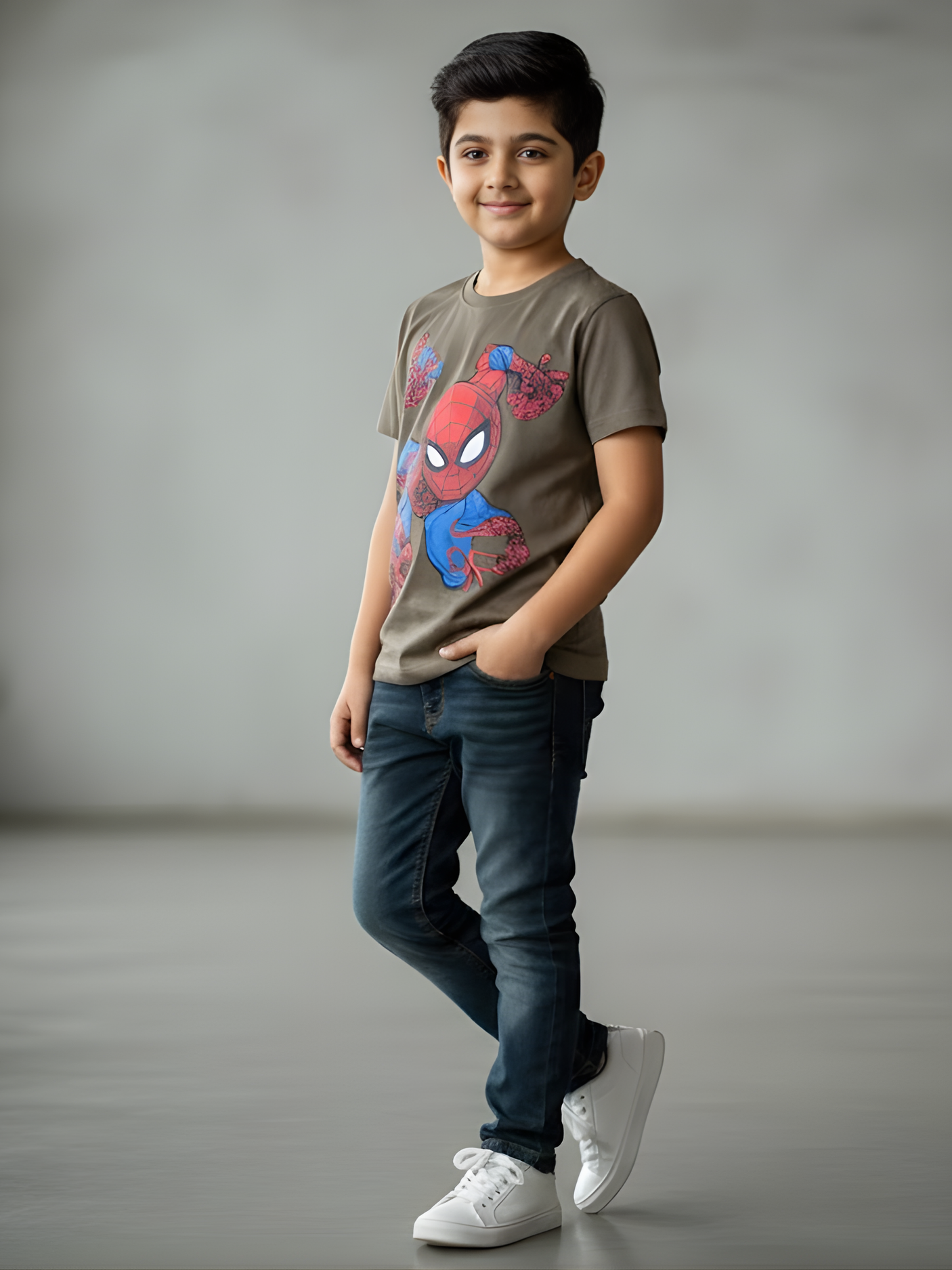 Boys' "Web-Slinger" Superhero Tee - Brown