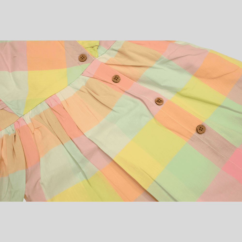 Girls Casual Printed Cotton Frocks - Pink.