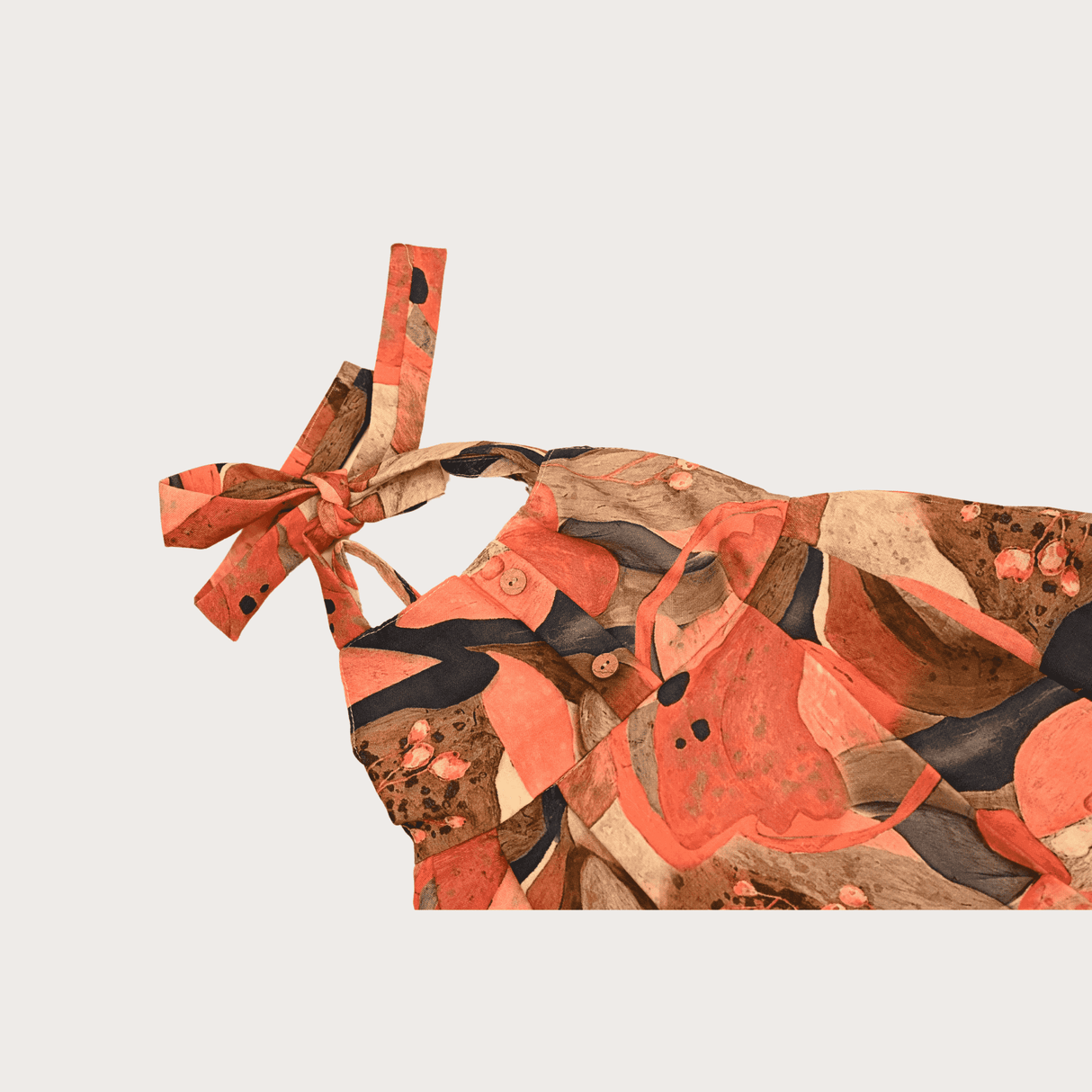 Girls Casual Printed Cotton Frocks - Orange