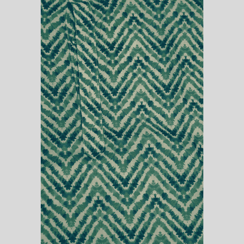 Boys Traditional Printed Chudidar Kurta Set - D.Green