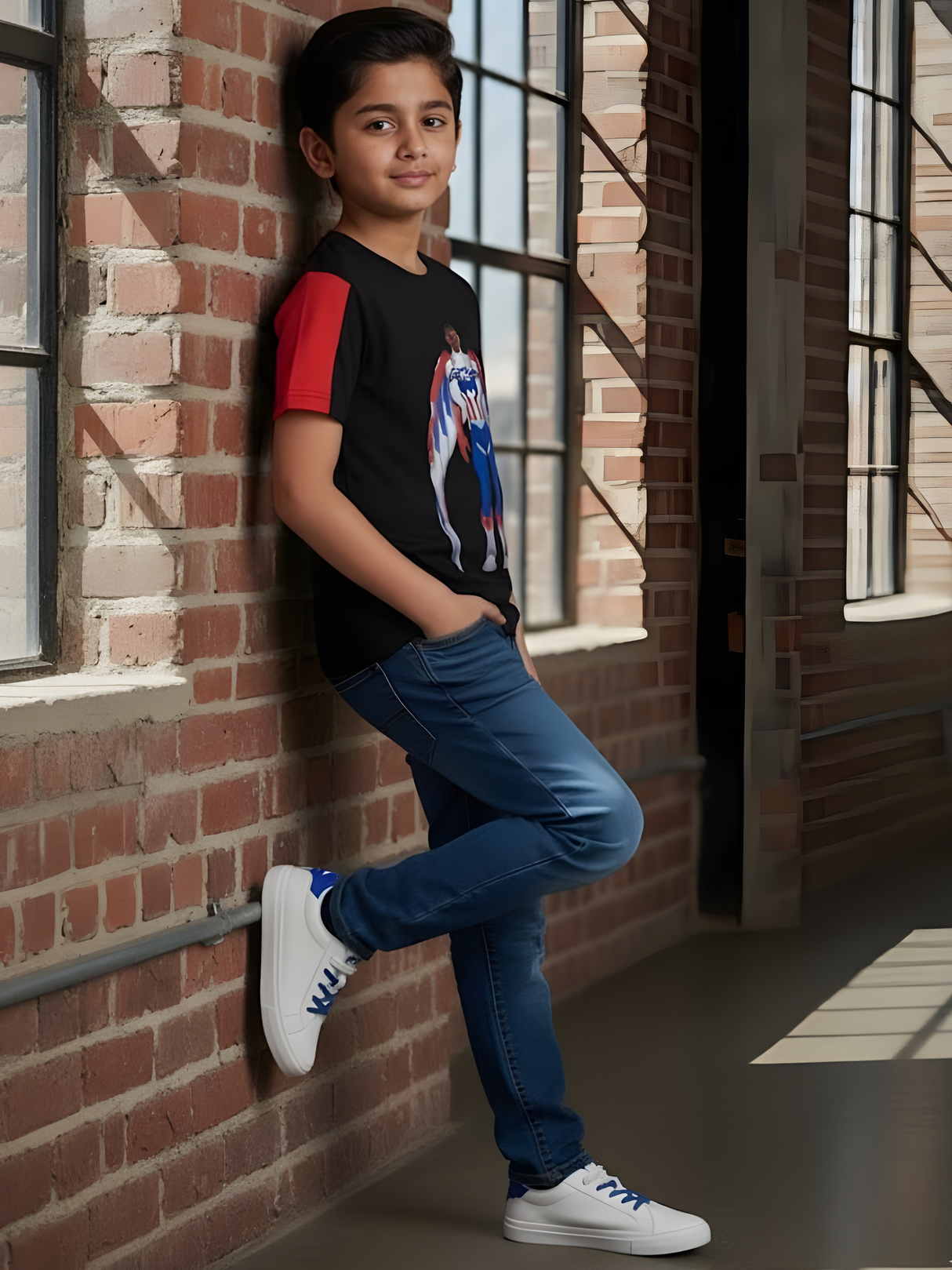 Boys' Black Marvel Falcon Captain America Graphic T-Shirt