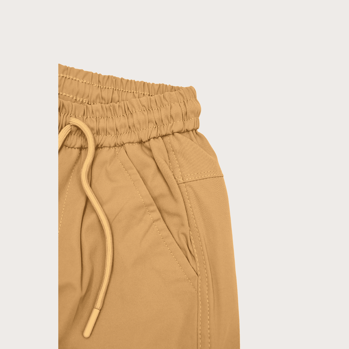 Boys Casual Plain Cotton Joggers With Rib - Brown