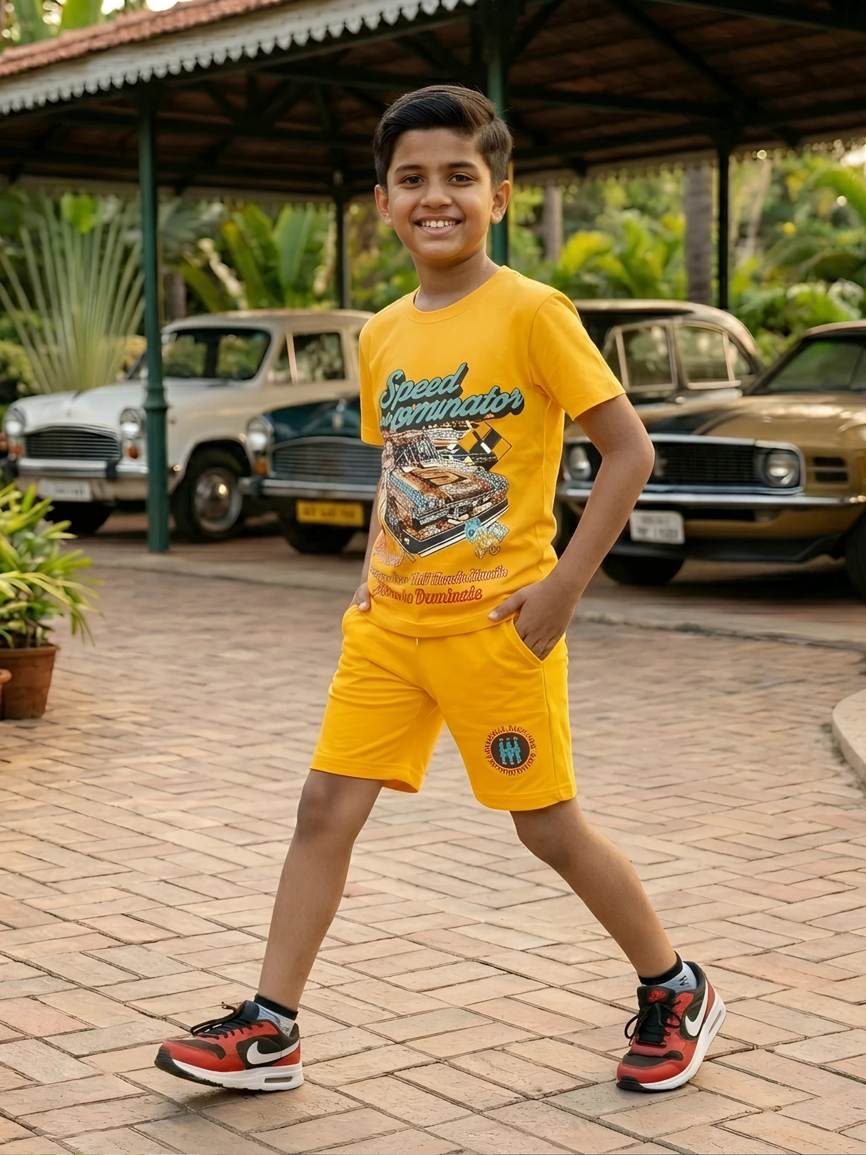 Boys "Speed Dominator" Racing Graphic Co-ord Set - Yellow