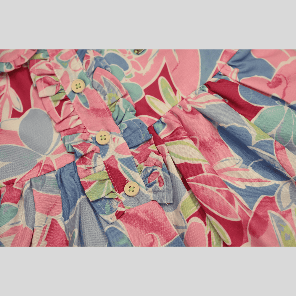 Girls Casual Printed Cotton Frocks - Pink