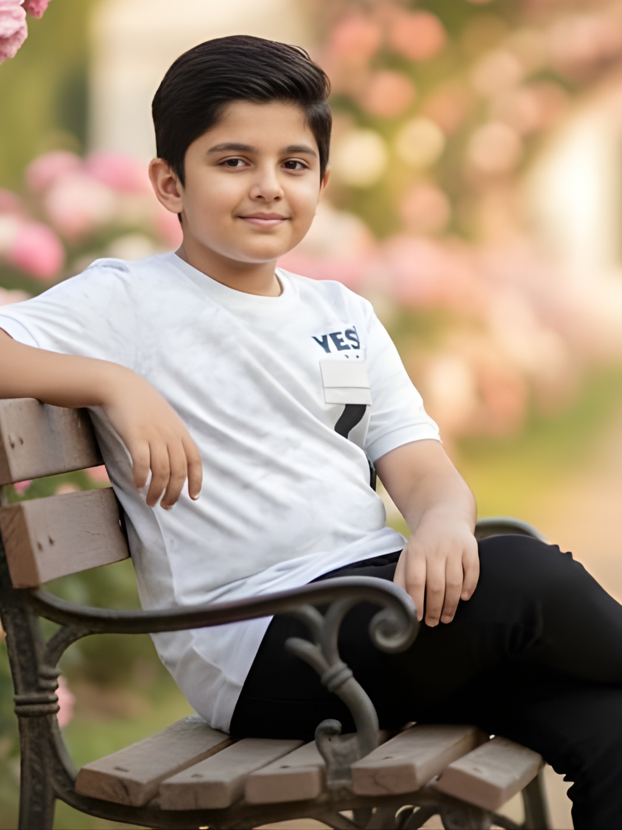 Boys' Washed Cream T-Shirt with Utility Pocket and Urban Graphic