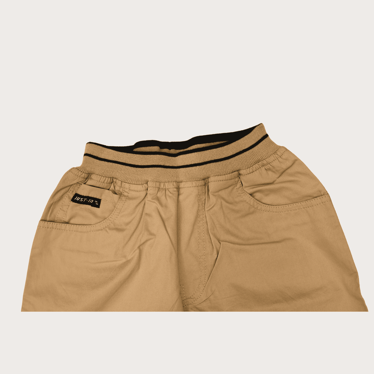 Boys Casual Plain Cotton Shorts Full Elastic - L.Grey