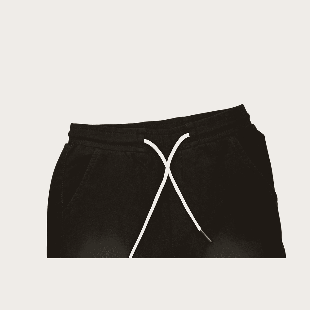 Boys Leisure Plain Elastic Waist Track Pant W/O Rib - Black