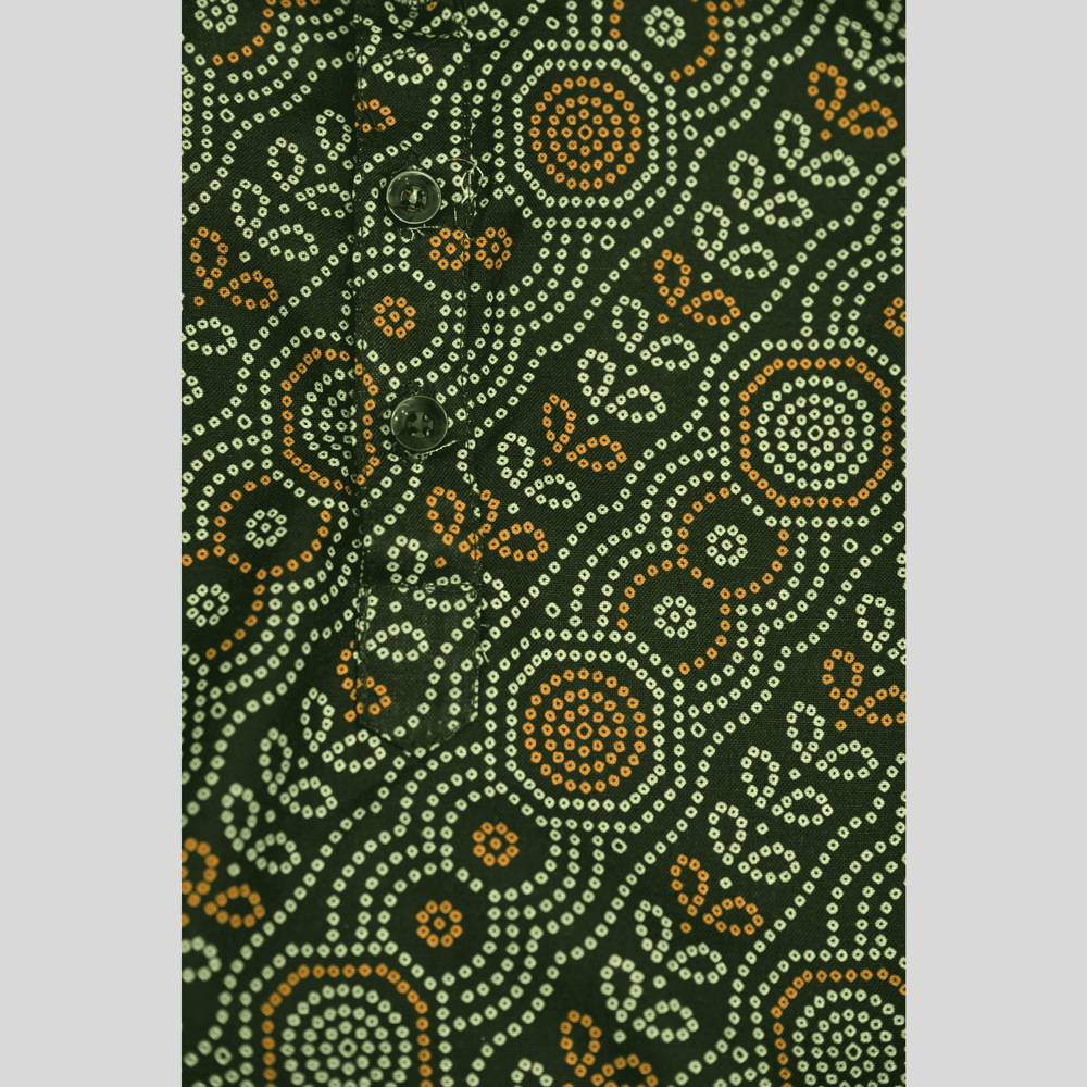 Boys Traditional With Work Chudidar Kurta Set - Green
