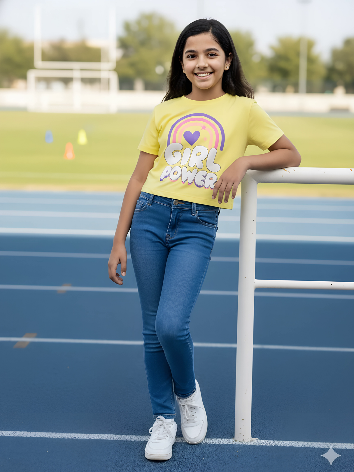 Girls "Girl Power" Graphic Crop Top