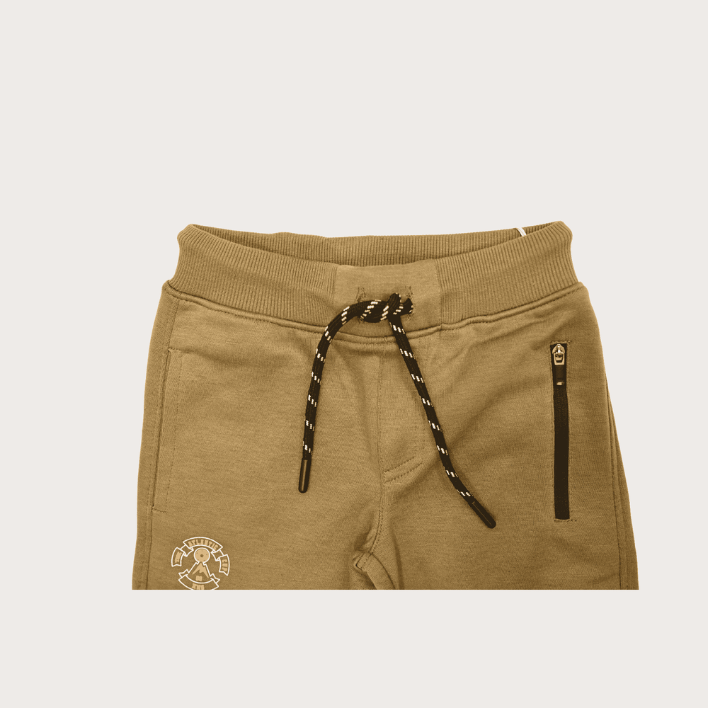 Boys Leisure Plain Elastic Waist Track Pant With Rib - Grey