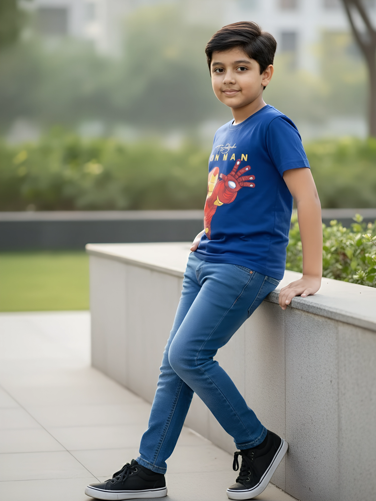 Kids' 'Free Spirit' Traveler Graphic T-Shirt - Navy Blue.