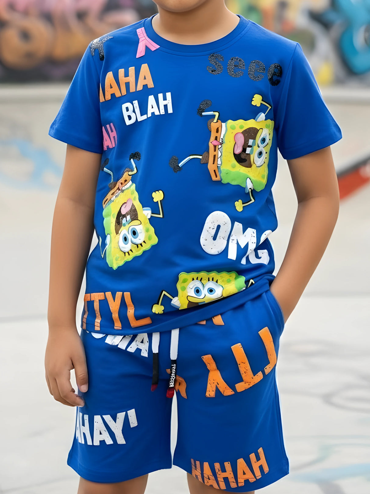 Boys’ Royal Blue SpongeBob Co-ord Set