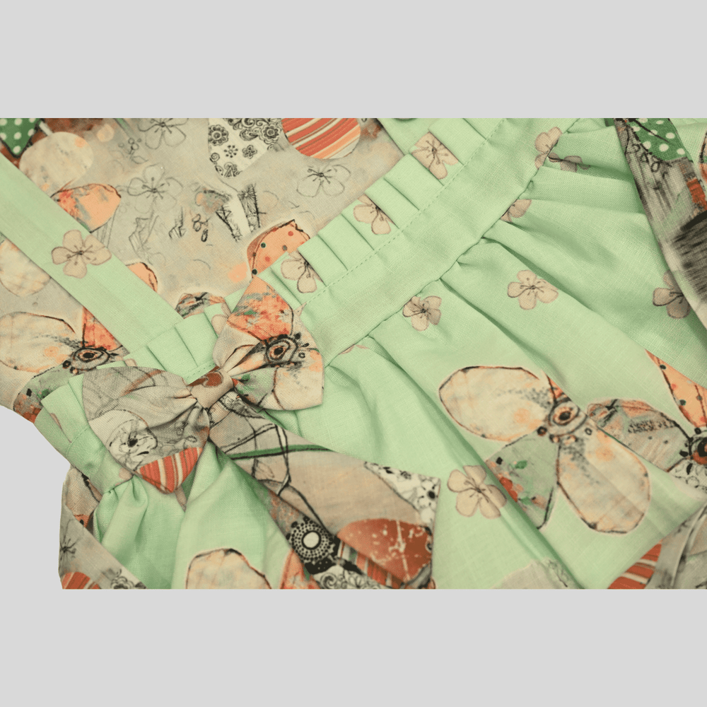 Girls Casual Printed Fancy Frocks - Green